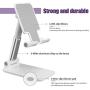 Foldable Cell Phone Stand Holder Adjustable Cell Phone Stand for Desk Compatible with iPhone 10 11 X Xr Xs max All Mini Samsung Galaxy ipad Smartphones Tablets（White）
