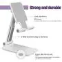 Foldable Cell Phone Stand Holder Adjustable Cell Phone Stand for Desk Compatible with iPhone 10 11 X Xr Xs max All Mini Samsung Galaxy ipad Smartphones Tablets(White) Foldable Cell Phone Stand Holder Adjustable Cell Phone Stand for Desk Compatible with iPhone 10 11 X Xr Xs max All Mini Samsung Galaxy ipad Smartphones Tablets(White)
