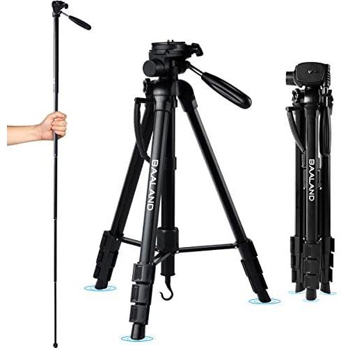 BAALAND Camera Tripod 20-70 Inch Lightweight Aluminum Compact Travel Tripod for Nikon Canon DSLR Video Camera 11LBS MAX Load with Bag