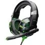 Evo Core Phenom MEGA Gaming Headset with Boom Mic, LED Glow Lights, XL Ear Pads 50mm Drivers, Compatible with PS4, Xbox and Mobile Phone Gaming (Green)