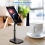 Cell Phone Stand, Phone Stand for Desk Height Adjustable, Tablet Stand Holder Desktop Phone Holder for Desk Compatible with All Mobile Phones,iPad, (Black)