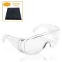 MagDepo Eyewear Protective Safety Glasses with Cleaning Cloth, Clear Protective Goggle Polycarbonate Impact Resistant Lens, Light Weight and Comfortable to Wear