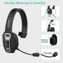 Bluetooth Headset, Willful BT 5.0 Wireless Headset with Microphone (Flexible Noise Cancelling Mic) Mute Button 30Hrs Clear Talk Time Pro for Car Truck Driver Business Home Office Cell Phones PC