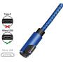 Micro USB Cable Android Charger - [2-Pack 10FT] 90 Degree Right Angle Nylon-Braided Fast Sync & Charging Cord Compatible with Galaxy, Kindle, Nexus, LG, Xbox, PS4, Smartphones & More(Blue)