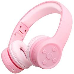 Picun Kids Bluetooth Headphones Safe Volume Limited 85dB 15 Hours Play Time Foldable Stereo Sound Headsets with Mic Wireless Headphones for Girls Children Computer Cell Phones Tablet School Game(Pink)