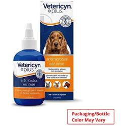 Vetericyn Plus Ear Rinse. Cleaning Solution for Dogs, Cats and All Animals. Alleviate Irritation and Remove Odors and Foreign Materials Safely and Pain-Free. 3 oz. (Packaging/Bottle Color May Vary)