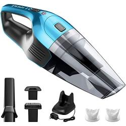 Holife Handheld Vacuum Cordless Cleaner Rechargeable, 14.8V Portable Powerful Cyclonic Suction Hand Vacuum with Quick Charge, Lightweight Wet Dry Lithium Vac for Home Pet Hair Car Cleaning, Blue