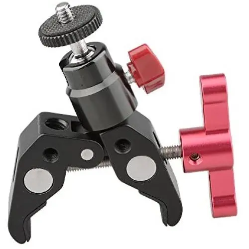 CAMVATE Super Clamp Articulated Mini Ball Head Mount with1/4-20 Screw for DSLR Camera DIY Accessories(Red) CAMVATE Super Clamp Articulated Mini Ball Head Mount with1/4-20 Screw for DSLR Camera DIY Accessories(Red)