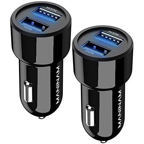 MANINAM 2020-Updated Car Charger, [2 Pack] Fast Dual USB Car Charger, 30W/5.4A Qualcomm Quick Charge 3.0 Car Adapter, For Apple iPhone 11 X XS XR 8 7 iPad Android Samsung Galaxy Tablet Plus Note Pixel