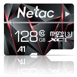 128GB Micro SD Card, Netac Memory Card MicroSD High Speed Transfer A1 C10 U3 MicroSDXC TF Card for Cemera/Phone/Nintendo-Switch/Galaxy/Drone/Dash Cam/GOPRO/Tablet/PC/Computer with Adapter