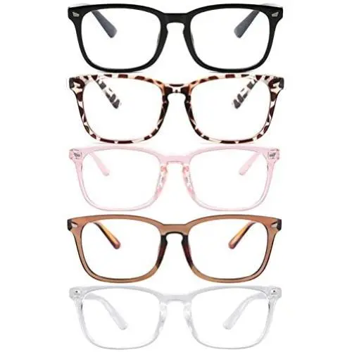 Blue Light Blocking Glasses,Square Nerd Eyeglasses Frame Anti Blue Ray Computer Game Glasses Anti Eyestrain & UV(5Pcs) Blue Light Blocking Glasses,Square Nerd Eyeglasses Frame Anti Blue Ray Computer Game Glasses Anti Eyestrain & UV(5Pcs)