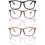Blue Light Blocking Glasses,Square Nerd Eyeglasses Frame Anti Blue Ray Computer Game Glasses Anti Eyestrain & UV(5Pcs)