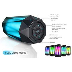 Portable Wireless Bluetooth Speakers LED Lights Speaker Bluetooth 4.2 with 6 LED Lights Modes TF Card, for Smart Phone, Computer and Other All Bluetooth Devices