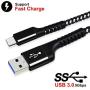 USB C 3.0 Data Cable, UNISAME 3 Pack 10Ft Nylon Braided Type C Fast Charging Power Wire for iPad Pro Galaxy S20 Ultra S10 S9 S8 Note 10 9 8 Google Pixel XL LG Moto OnePlus Portable SSD