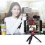 Smartphone Video Rig Kit PULUZ Smartphone Video Grip with Microphone + Video Light + Cold Shoe Tripod Head + Mini Tripod for iPhone Samsung and Most Phones Within 7-inch Screen (Red)