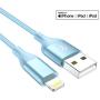 iPhone Charger Lightning Cable 4Pack 4Color Apple MFi Certified Nylon Braided Long Fast USB Cord Compatible for iPhone 11Pro MAX Xs XR X 8 7 6S 6 Plus SE 5S 5C (Blue Green+Red Purple)