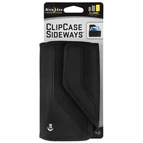 Nite Ize Clip Case Sideways Phone Holster - Protective, Clippable Phone Holder For Your Belt Or Waistband - Extra Large - Black