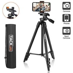 Lightweight Tripod 55-Inch, Aluminum Travel/Camera/Phone Tripod with Carry Bag, Maximum Load Capacity 6.6 LB, 1/4" Mounting Screw for Phone, Camera, Traveling, Laser Measure, Laser Level