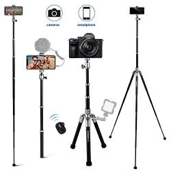 Phone Tripod, COMAN 3 in 1 Camera Tripod and Selfie Stick Tripod with Bluetooth Remote 57 inch Compatible with iPhone