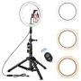 Rovtop 10 inch Ring Light with Stand Tripod, LED, Phone Holder for Selfie Camera Photography Makeup Video Live Streaming