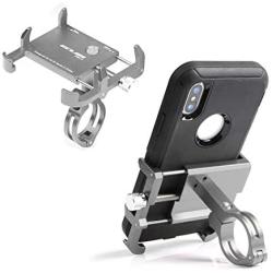 GUB Thick Case Design Bike & Motorcycle Phone Mount Handlebar Holder Adjustable Compatible with iPhone XR Xs 7s 8 Plus,Compatible with SamsungS7/S6/Note5/4,Any Cell Phones with Thick Phone (Silver)
