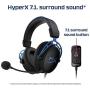 HyperX Cloud Alpha S - PC Gaming Headset, 7.1 Surround Sound, Adjustable Bass, Dual Chamber Drivers, Chat Mixer, Breathable Leatherette, Memory Foam, and Noise Cancelling Microphone - Blue