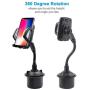 2020 New Benefree Cup Holder Phone Mount Universal Adjustable Gooseneck Cup Holder Cradle Car Mount for Cell Phone iPhone 11/11 pro/Xs/XS/Max/X/8/7 Plus/Galaxy/Huawei(Gray)