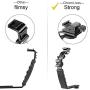 ChromLives Camera L Bracket Mount Video Grip L-Bracket with Dual Flash Cold Shoe Mount 1/4 Tripod Screw, Heavy Duty Padded Hand Grip for DSLR Camera Camcorder (Updated)