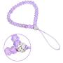 zdyCGTime Cell Phone Lanyard Strap Bling Crystal Beads Hand Wrist Lanyard Strap String for Cell Phone Camera Purse MP3 MP4 iPod PSP Keychain (2 Packs)(17cmBlack&Purple)