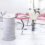 Elastic Bands for Sewing - 100 Yards 1/4 inch Elastic String for Masks - Braided White Elastic Band for Making face Masks and Crafts - High Elasticity Flat 6mm Wide Cord (1/4" 100 Yards)