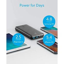 Anker Portable Charger, PowerCore Essential 20000mAh Power Bank with PowerIQ Technology and USB-C (Input Only), High-Capacity External Battery Pack Compatible with iPhone, Samsung, iPad, and More.