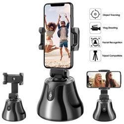 Upgraded 2020 Newest All-in-one Selfie Video Smart Shooting Camera Automatically Face Object Tracking 360°Horizontal Rotation Phone Holder Mount, Compatible with iPhone Android Cell Phone