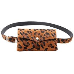 RINKOUa Waist Pack for Running, Women Leopard Horse Hair Decorative Pockets Dual-use Mobile Phone Bag Purse ?? Waist Pack