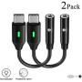 USB C to 3.5mm Dongle Adapter, Stouchi USB C Headphone Audio Jack Adapter Type C to 3.5mm Adapter (New Version)Hi-Fi DAC Chip for Note10, Note10+, Pixel 4/3XL/2XL, New iPad Pro, One Plus 7 2Pack-Black