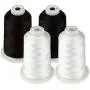 Simthread 42 Options Various Assorted Color Packs of Polyester Embroidery Machine Thread Huge Spool 5000M for All Embroidery Machines (2 Black 2 White) Simthread 42 Options Various Assorted Color Packs of Polyester Embroidery Machine Thread Huge Spool 5000M for All Embroidery Machines (2 Black 2 White)