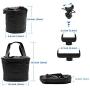 AceList Black Bicycle Basket Front Baskets Picnic, Pet Cat Dog Carrier Basket Shopping Bag, Folding Detachable Removable Easy Install Quick Released & Bonus Cell Bicycle Phone Mount