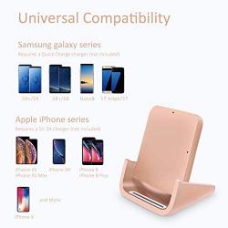 AVANTY Wireless Charger, Qi-Certified 10W Wireless Charging Stand Dock Compatible with iPhone 11/11 Pro/11 Pro Max/Xs MAX/XR/XS/X/8,Galaxy S10/S9/S8/Note 10/Note 9 and More (Rose Gold)