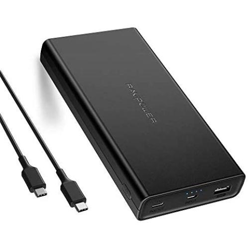 Portable Charger RAVPower 20100mAh USB C 45W Power Bank PD 3.0 iSmart Power Delivery (Type C 30W Input 45W Output) External Battery Pack for iPhone, Ipad Pro, MacBook, Switch, Galaxy Note 10 and More
