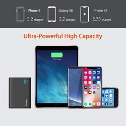 Jackery Portable Charger Giant+ 12000mAh Power Outdoors Dual USB Output Battery Pack Travel Backup Power Bank with Emergency LED Flashlight for iPhone, Samsung and Other Smart Devices - Black