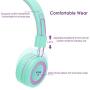 NIVAVA K8 Kids Headphones for Children Boys Girls Teens Wired Foldable Lightweight Stereo On Ear Headset for iPad Cellphones Computer MP3/4 Kindle Airplane School(Green/Purple)