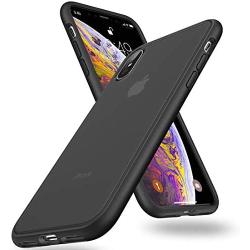 Humixx Shockproof Series iPhone Xs Max Case Cover, [Military Grade Drop Tested] [Upgraded Nano Materials] Translucent Matte Case with Soft Edges, Shockproof and Anti-Drop Protection Case-Black