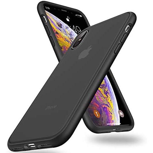 Humixx Shockproof Series iPhone Xs Max Case Cover, [Military Grade Drop Tested] [Upgraded Nano Materials] Translucent Matte Case with Soft Edges, Shockproof and Anti-Drop Protection Case-Black