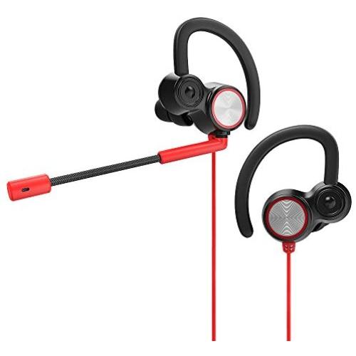 Festnight 3.5mm Gaming Headset, Dynamic Dual Driver Stereo Noise Isolating Earphone with Detachable Mic for Mobile Phone Laptop Desktop Computer Game