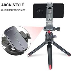 SmallRig Smartphone Tripod Mount Adapter, Universal Handheld Stand Phone Holder 360 Rotation Foldable Mobile Clamp with Cold Shoe Mount and Arca-Type QR Plate, for iPhone Samsung Huawei – BSP2415
