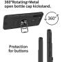 Phone Case for Samsung Galaxy A21 with Tempered Glass Screen Protector Cover and Magnetic Stand Ring Holder Slim Hybrid Hard Cell Accessories Glaxay A 21 21A A21Case GalaxyA21 A215 2020 Cases Black