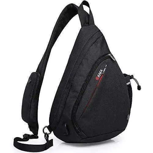 KAKA Sling Bag, Crossbody Backpack Canvas Waterproof Daypack Casual Shoulder Bag Traveling Hiking Camping for Men and Women (Larger one) KAKA Sling Bag, Crossbody Backpack Canvas Waterproof Daypack Casual Shoulder Bag Traveling Hiking Camping for Men and Women (Larger one)