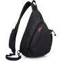 KAKA Sling Bag, Crossbody Backpack Canvas Waterproof Daypack Casual Shoulder Bag Traveling Hiking Camping for Men and Women (Larger one)