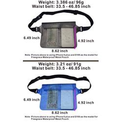 Freegrace Waterproof Pouches with Waist Strap / Pouch Case Bundle Set- Keep Your Phone & Valuables Dry and Safe - Waterproof Dry Bags for Boating Swimming Snorkeling Kayaking Beach Water Parks Pool