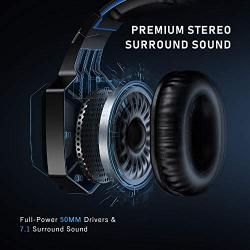 RUNMUS Stereo Gaming Headset for PS4, Xbox One, Nintendo Switch, PC, PS3, Mac, Laptop, Over Ear Headphones PS4 Headset Xbox One Headset with Surround Sound, LED Light & Noise Canceling Microphone