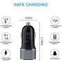 Car Charger, 2Pack AILKIN 4.8A Portable Dual Port USB Cargador Carro Lighter Adapter for iPhone, iPad, Tablet, Samsung, GPS - Black Fast Charging 12v Outlet LED Muti Cell Phone Car USB Charger Adapter